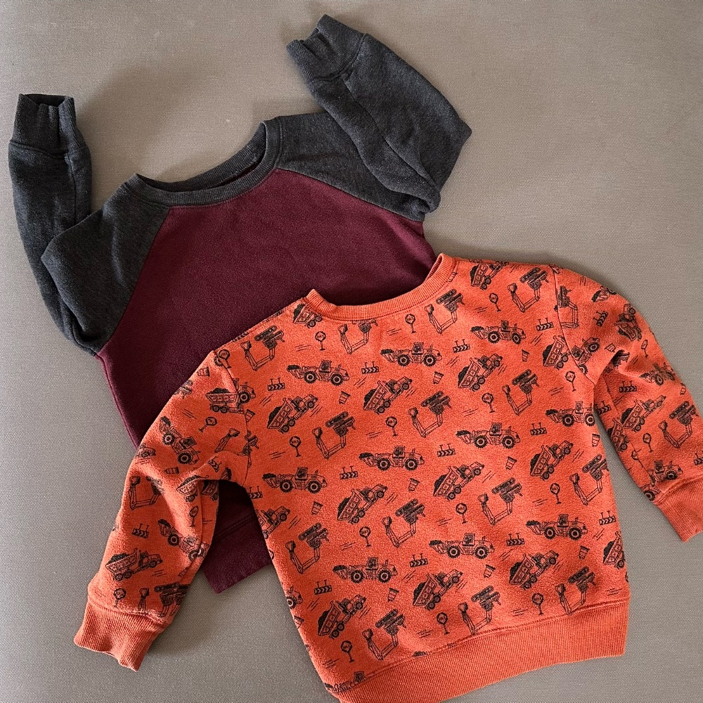Jumping Beans Orange construction grey marron Sweatshirt bundle 4t guc